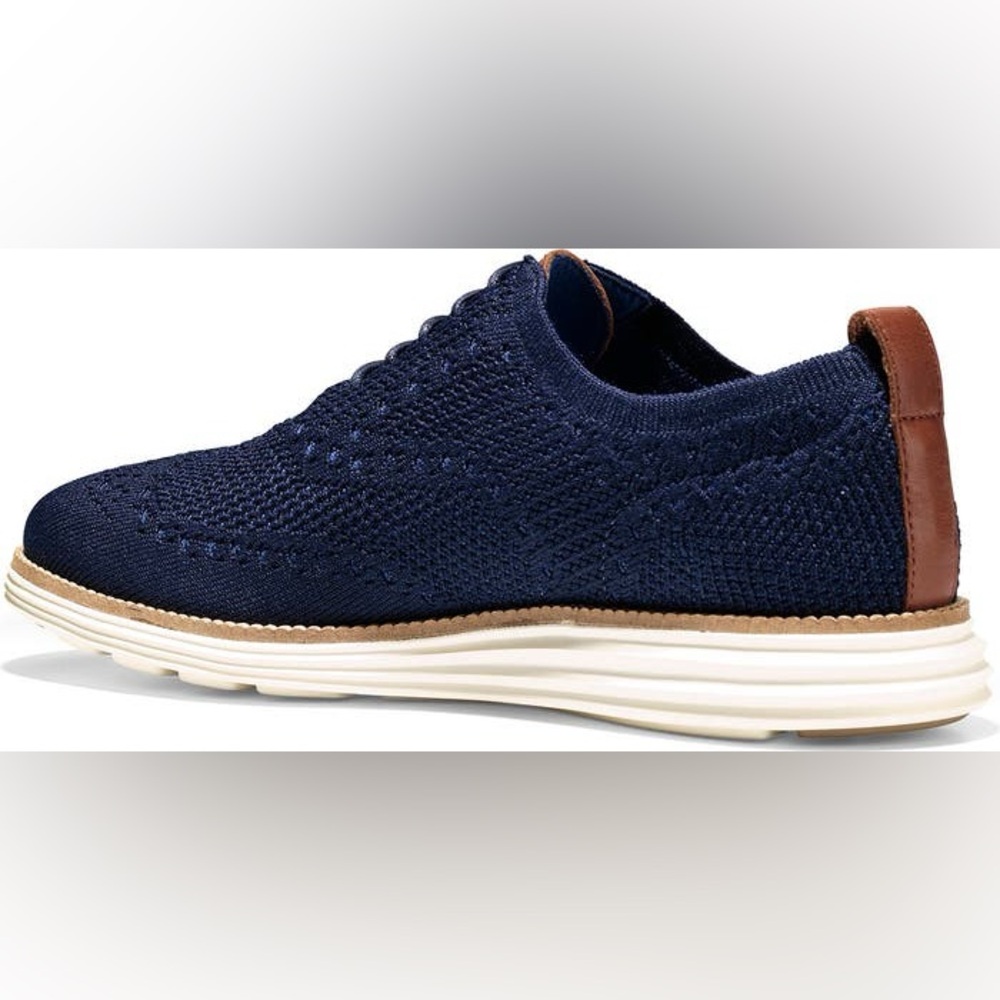 Cole Haan Navy Knit Oxford Shoes - Picture 2 of 7